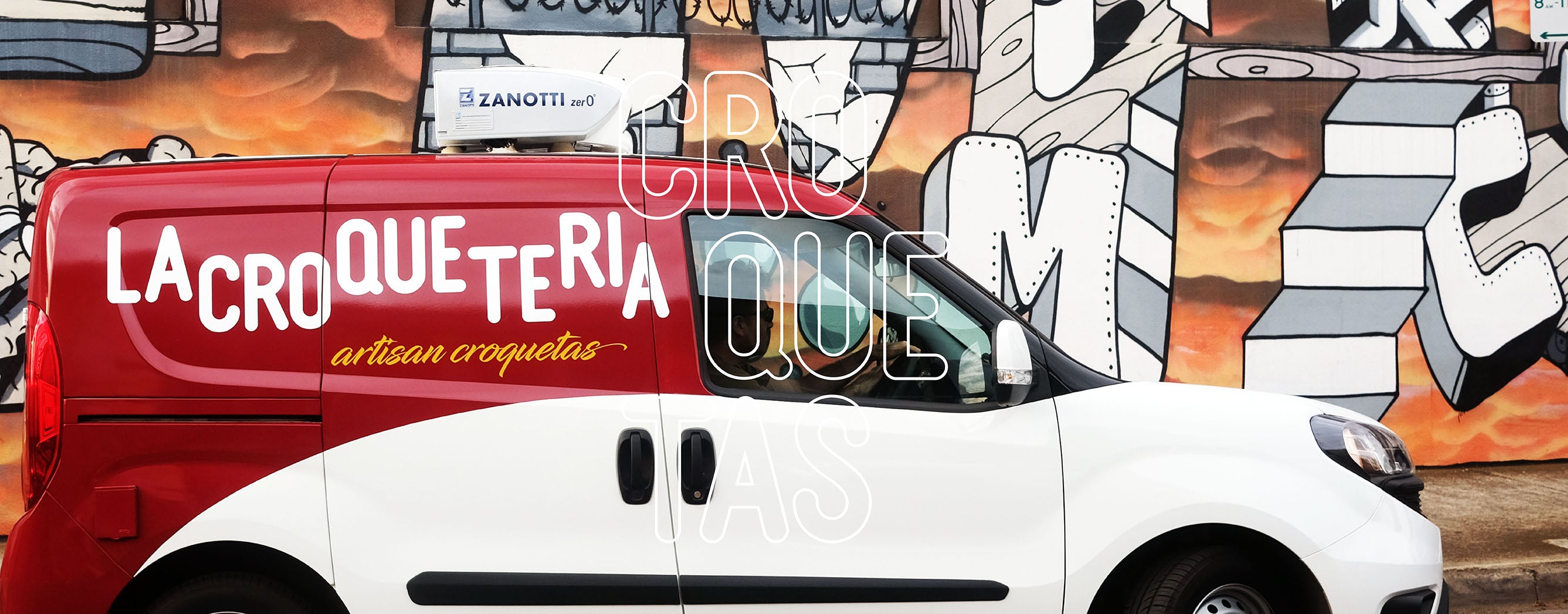Croqueneta. Croquette wagon. La Croqueteria delivery van. Delivery of Spanish croquettes in Melbourne (Australia)