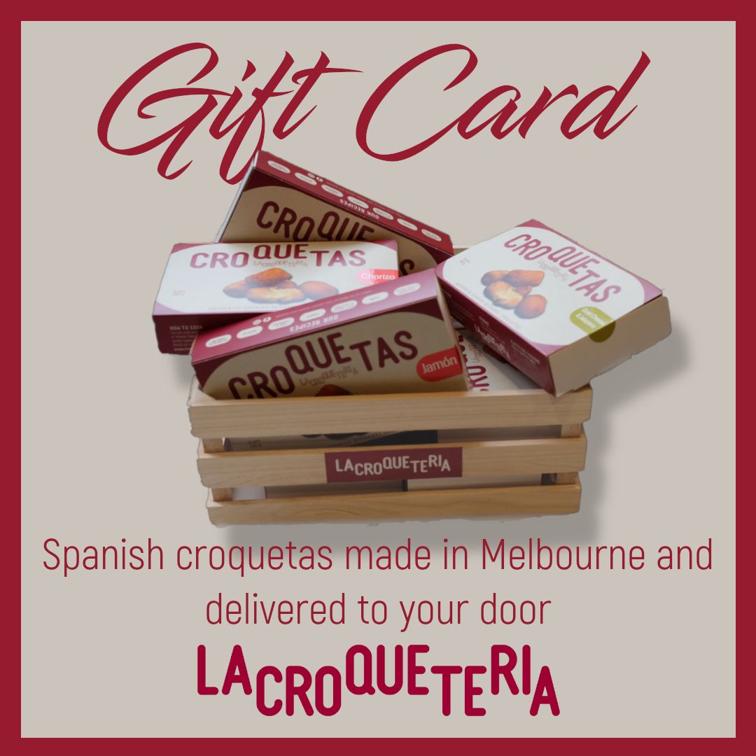 Best present for artisan food lovers. Genuine Spanish croquetas made in Melbourne and delivered to your door. Spanish croquettes in a gift card.